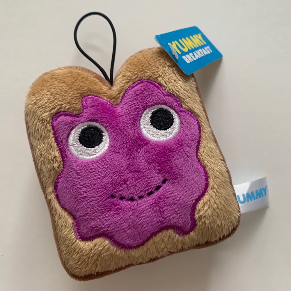YUMMY Breakfast Kidrobot Small 4-inch Plush Toast with Jelly
